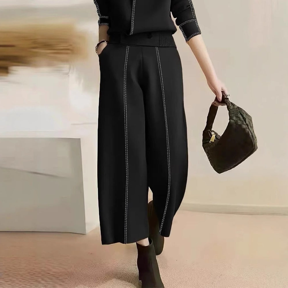 Damen elegante Culotte mit dekorativen Steppnähten Heidi-Mode