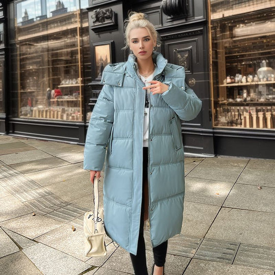 Damen langärmliger Puffer-Mantel mit isolierender Fütterung und verstellbarer Kapuze Heidi-Mode