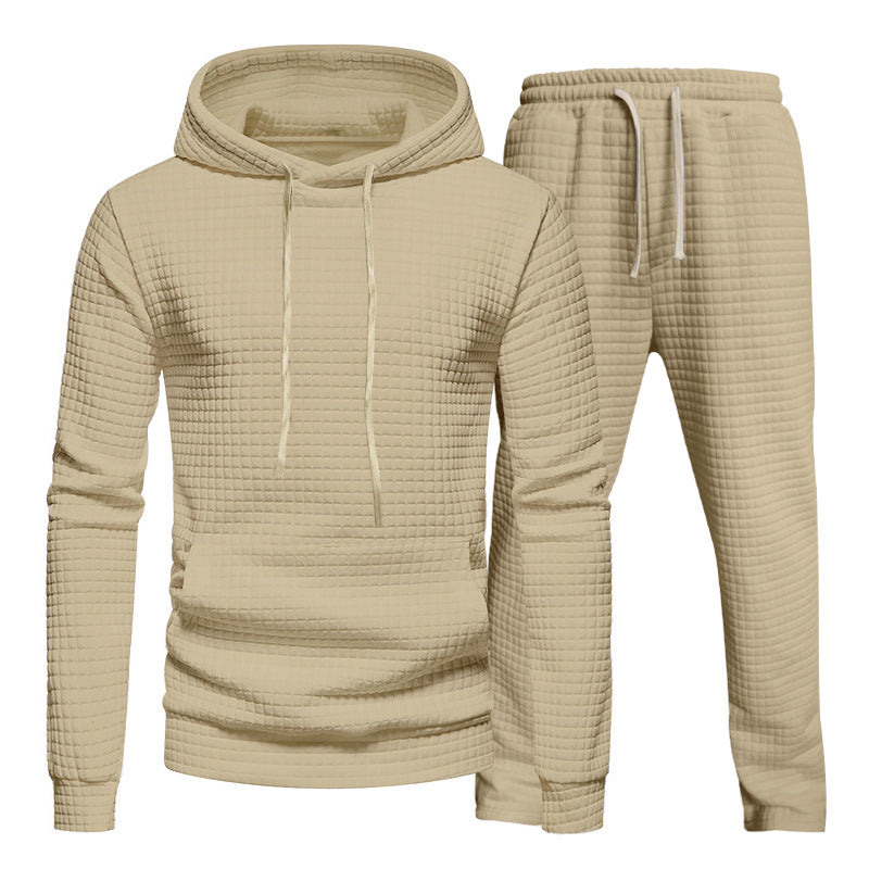 Herren Fitness-Hoodie und Jogginghose Set mit strukturiertem Design Heidi-Mode