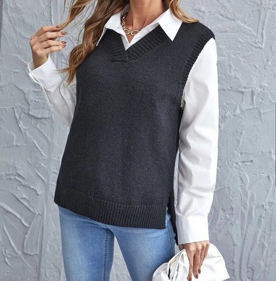Damen lässiger Layering-Pullover Heidi-Mode