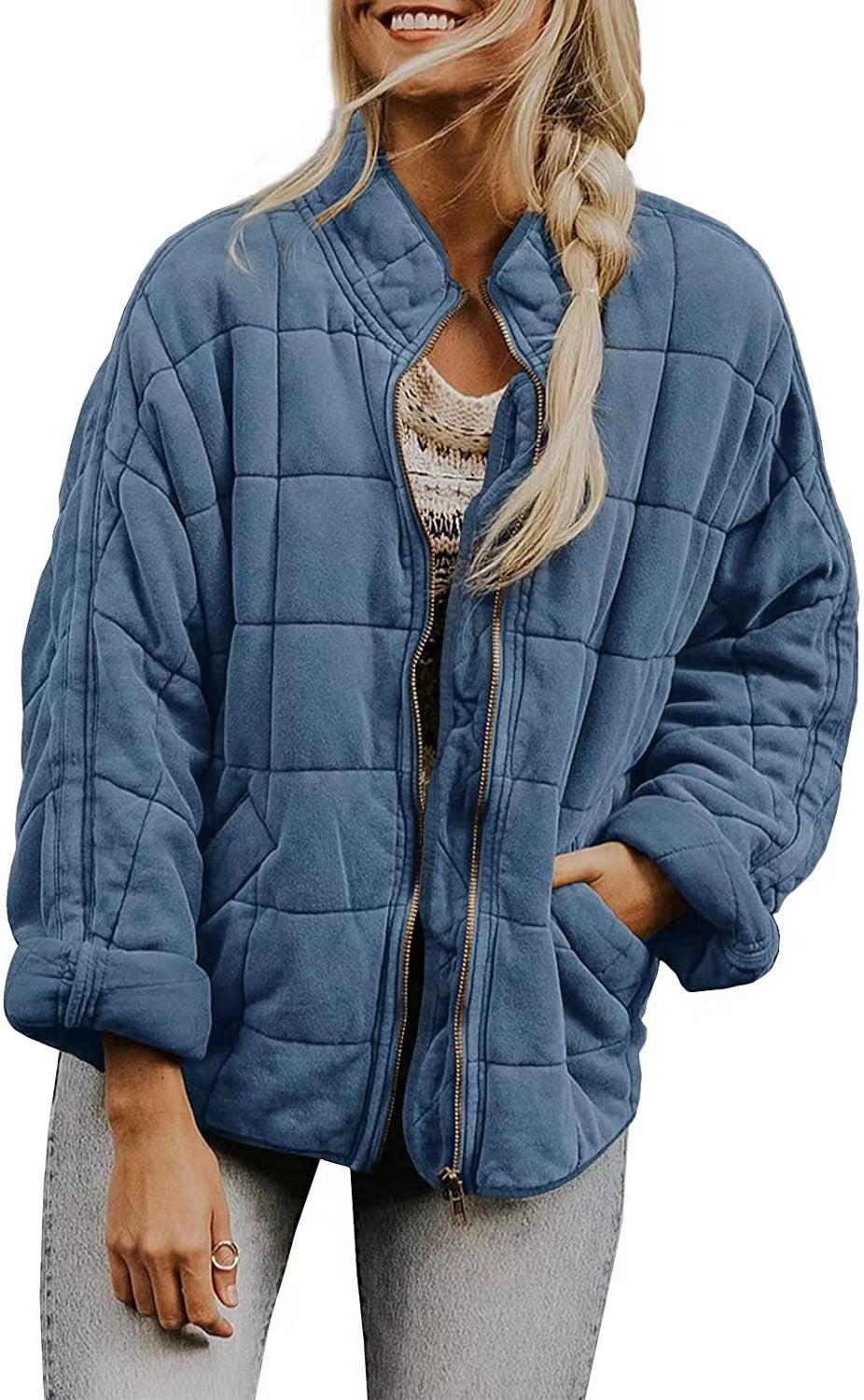 Damen Quilted Jacke mit praktischen Taschen und schnittfestem Design Heidi-Mode