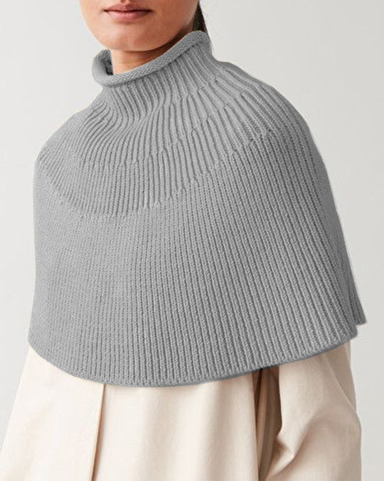 Damen Strickcape mit hochgeschlossenem Kragen Heidi-Mode