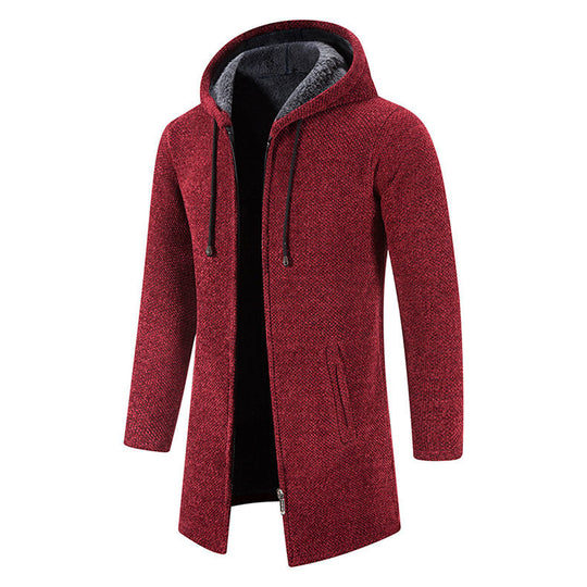 Herren modische Premium-Fleecejacke mit Kapuze und seitlichen Taschen Heidi-Mode