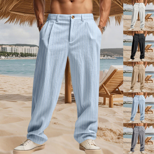 Herren Elegante Freizeithose mit feinem Streifenmuster und komfortablem Schnitt Heidi-Mode