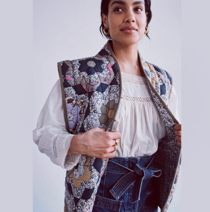 Damen Patchwork-Weste Heidi-Mode