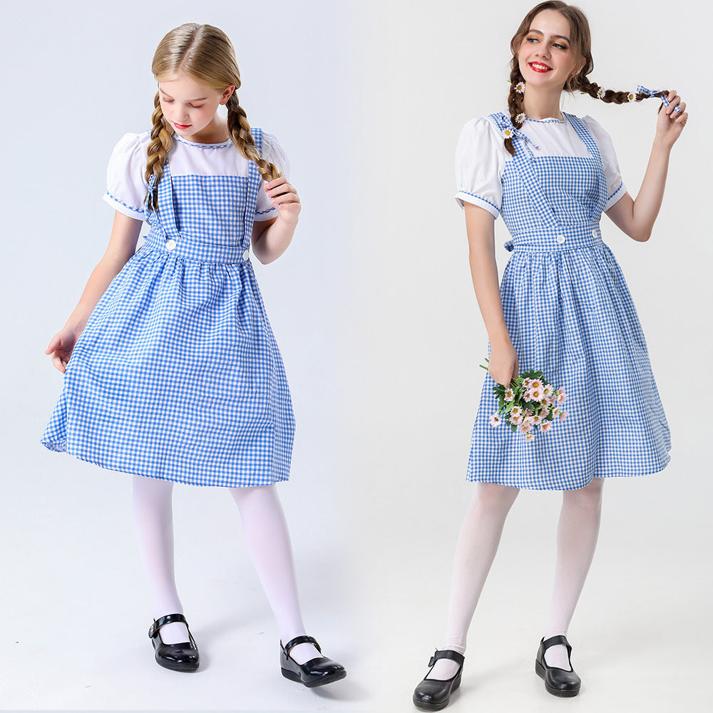Damen Trachtenkleid mit romantischen Karomustern und schicken Knopfdetails Heidi