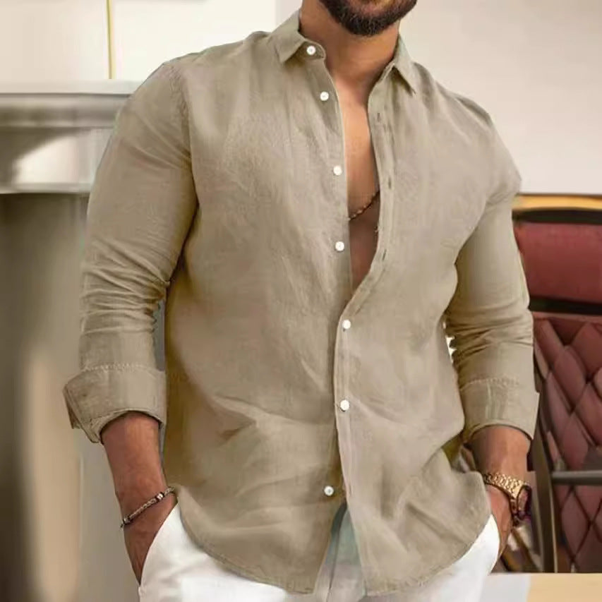 Herren Leichtes Leinenhemd Heidi-Mode