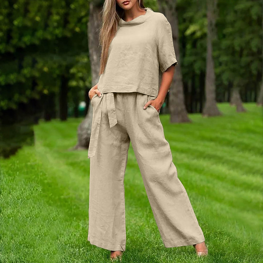 Damen lässiger Zweiteiler im minimalistischen Design Heidi-Mode