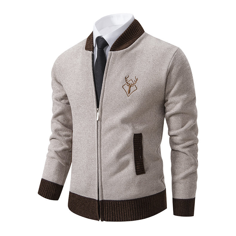 Herren sportive Strickjacke mit Reißverschluss und stilvollem Detail Heidi-Mode