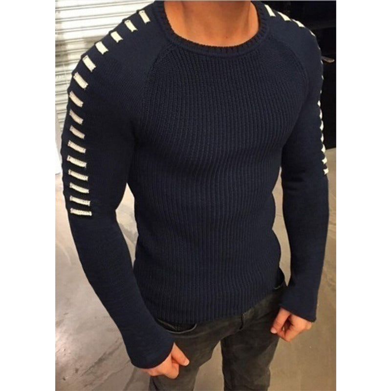 Herren strukturierter Pullover mit modernem Schnitt und kreativen Details Heidi-Mode