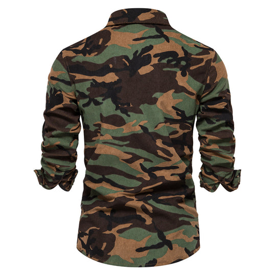 Herren Karohemd im camouflage Design mit Brusttaschen Heidi-Mode