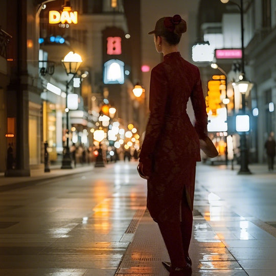 Damen Elegantes Spitzenkleid mit hochgeschlossenem Kragen und voluminösen Ärmel Heidi-Mode
