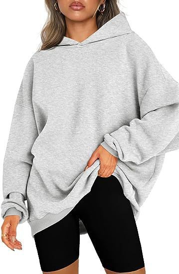Damen Oversized Kapuzenpullover aus kuscheligem Sweatstoff mit tiefen Schultern Heidi-Mode