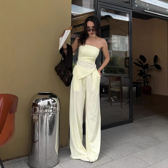 Damen Elegantes Jumpsuit mit asymmetrischem Schnitt und verführerischem Oberteil Heidi-Mode