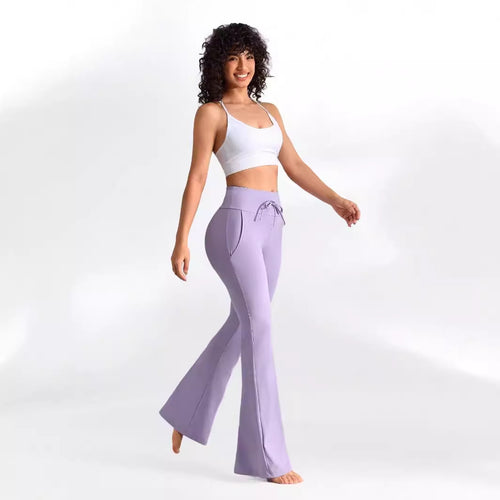 Damen Yoga-Hosen mit hohem Bund und praktischem Taschen-Design Heidi-Mode