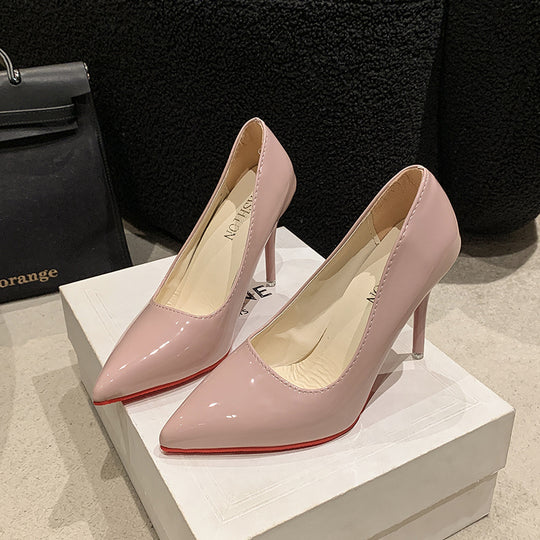 Damen Elegante High Heels mit spitz zulaufender Vorderkappe und transparentem Absatz Heidi-Mode