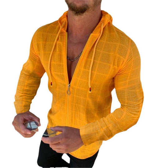 Herren Sportliche Langarmjacke mit innovativem Texturmuster und praktischem Reißverschluss Heidi-Mode