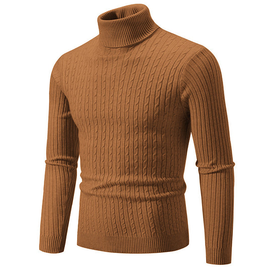 Herren Rollkragenpullover mit strukturiertem Kabelstrickdesign Heidi-Mode