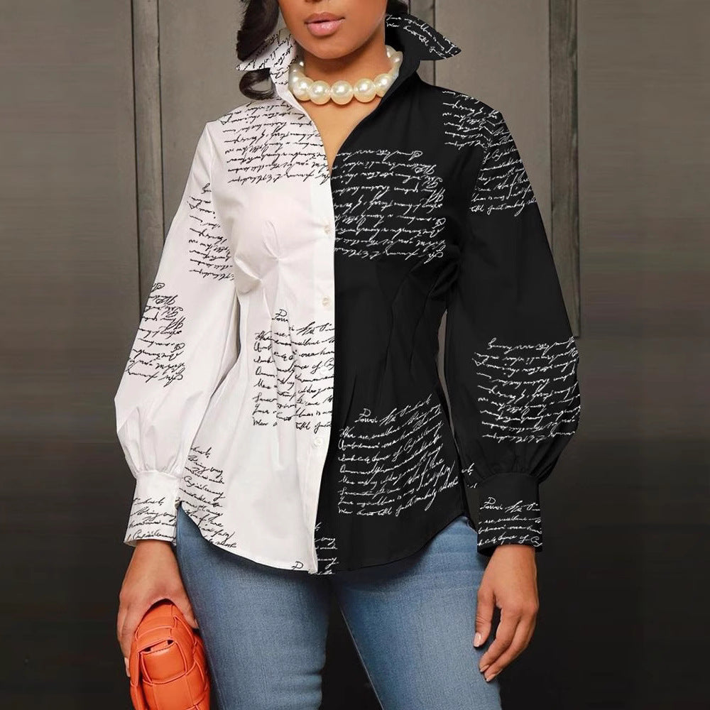 Damen modische Bluse mit geometrischem Design Heidi-Mode