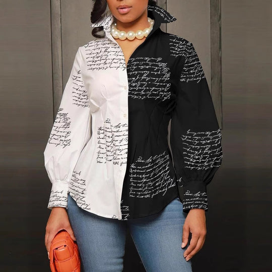Damen modische Bluse mit geometrischem Design Heidi-Mode