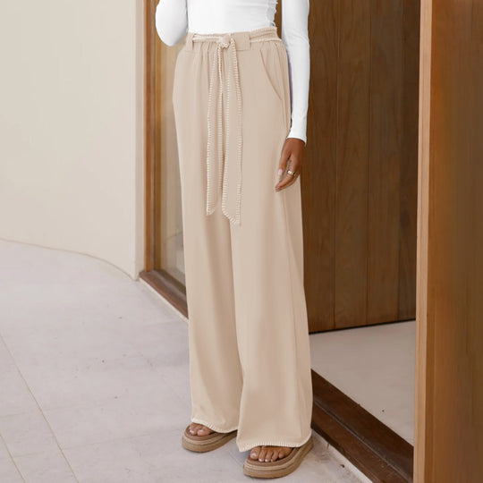 Damen Weitgeschnittene Freizeit-Hose mit elastischem Bund und lässigem Design Heidi-Mode