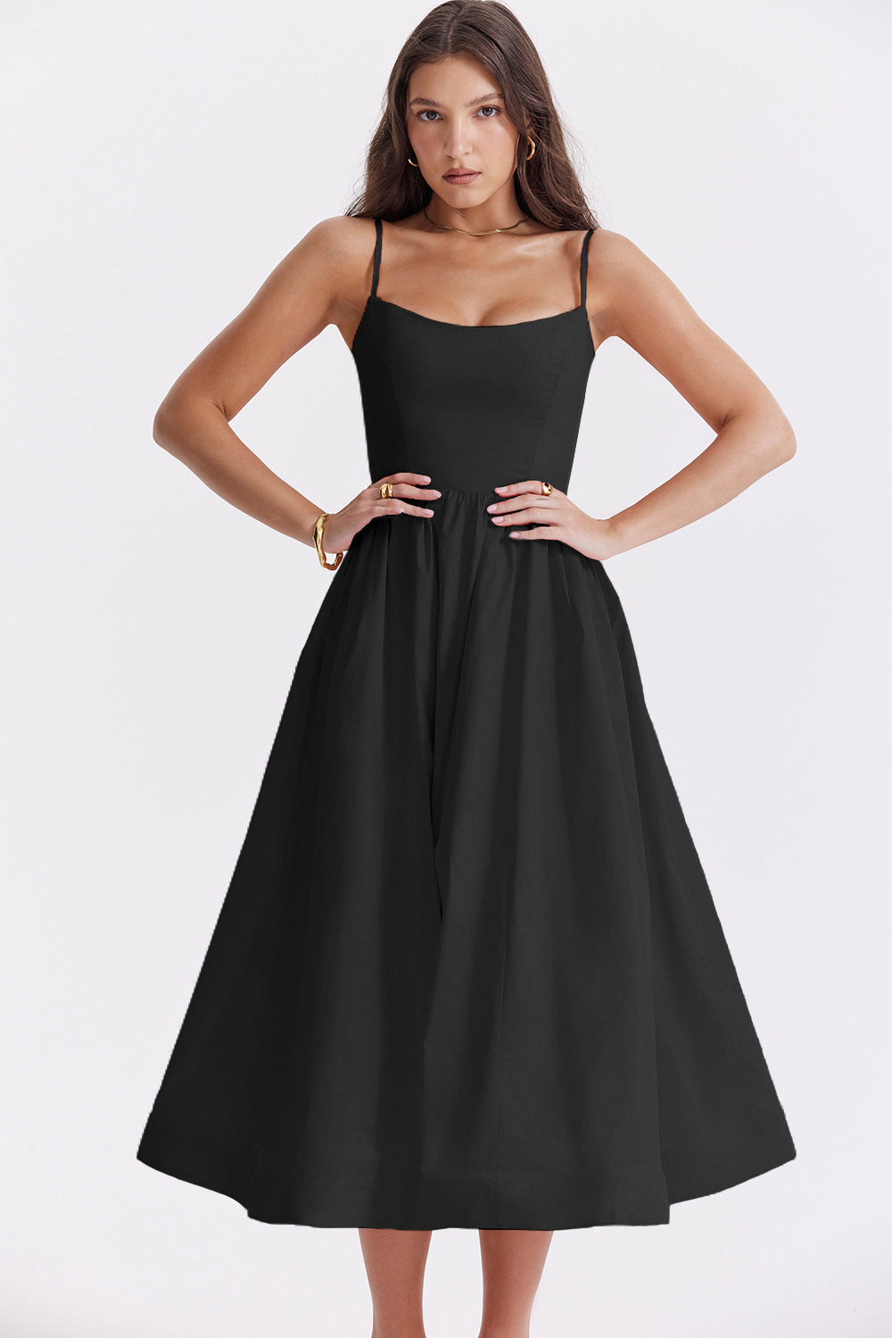 Damen Maxikleid mit floralem Print und verstellbaren Spaghettiträgern Heidi-Mode