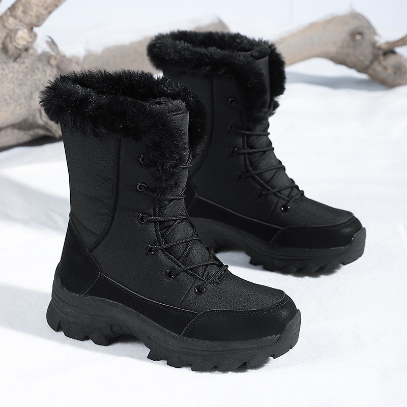 Damen Gefütterte Winterstiefel mit rutschfester Sohle und modischem Kunstfell Heidi-Mode