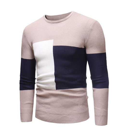 Herren Designer Pullover mit modernem Blockmuster Heidi-Mode