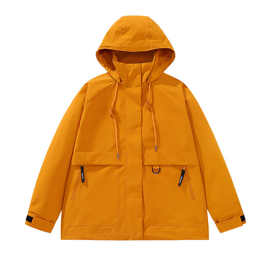 Herren funktionale Freizeitjacke mit verstellbarem Kapuzenkragen und großen Taschen Heidi-Mode