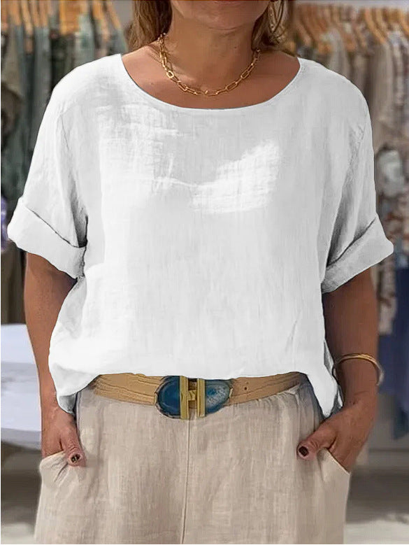 Damen lässige Leinenbluse Heidi-Mode