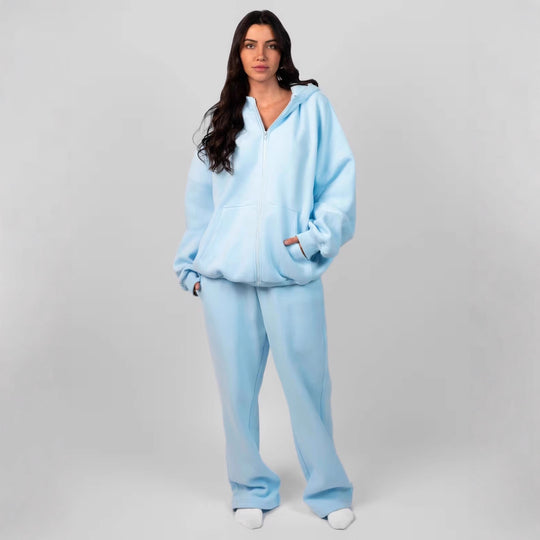 Damen Oversized Kapuzenjacke mit gemütlicher Passform und tiefen Taschen Heidi-Mode