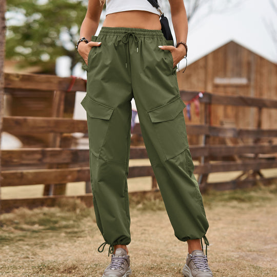 Damen Cargo-Hose mit praktischen Seitentaschen und elastischem Bund Heidi-Mode