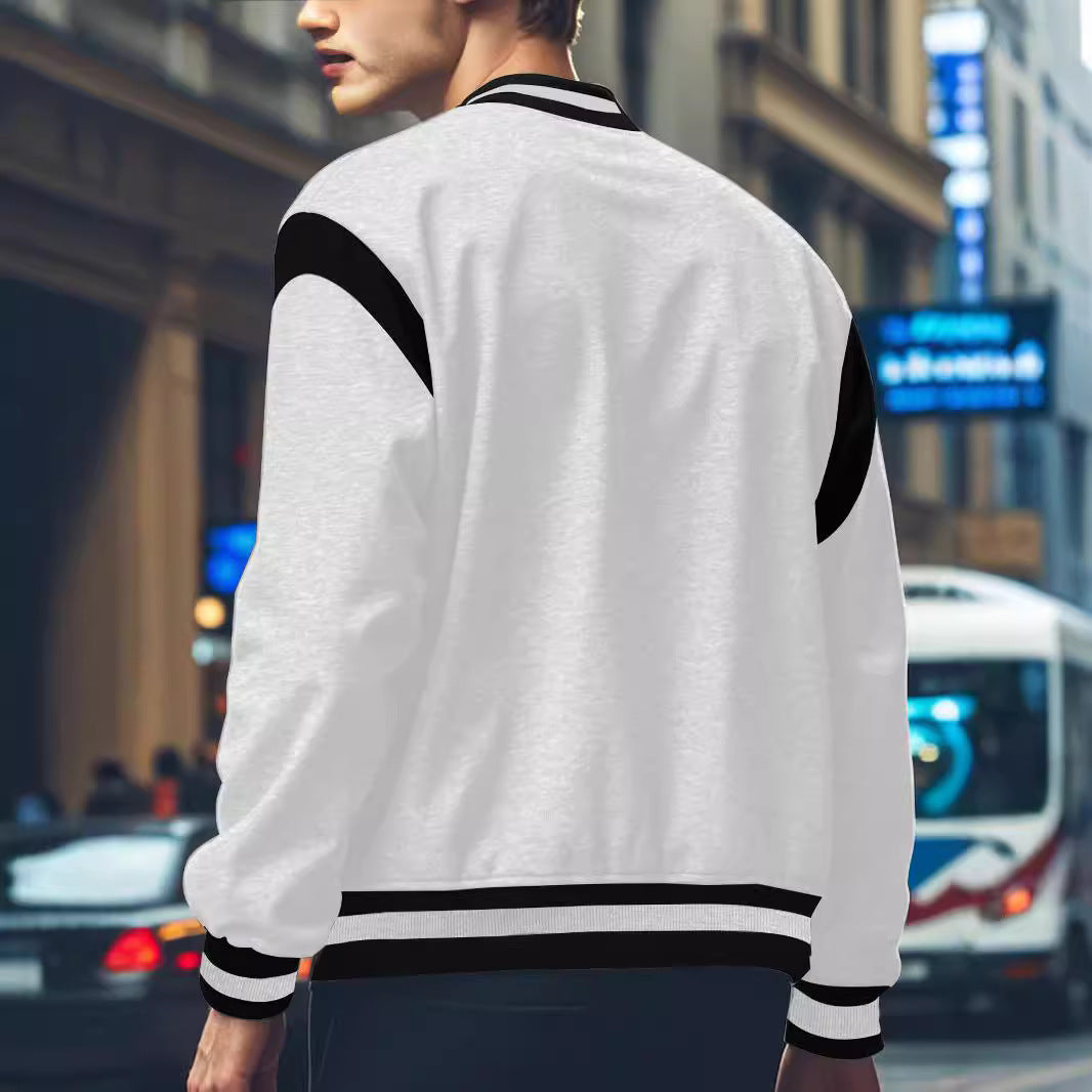 Herren Sportliche Bomberjacke mit kontrastierenden Ärmeln und hochqualitativen Knöpfen Heidi-Mode