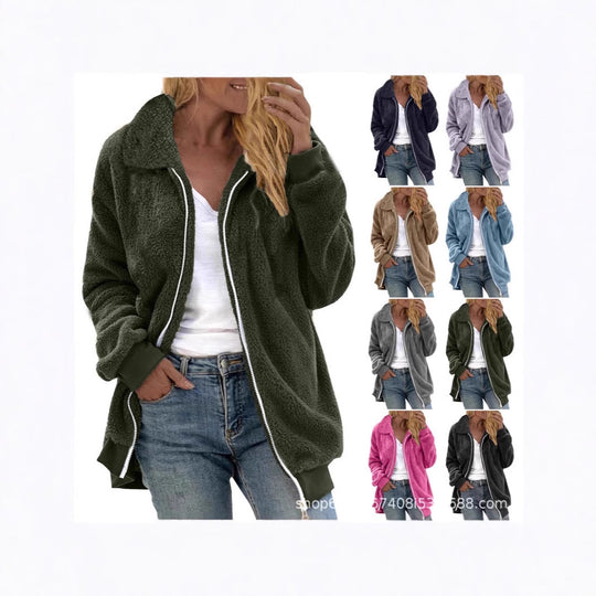 Damen Fleece-Jacke im Oversized-Stil Heidi-Mode