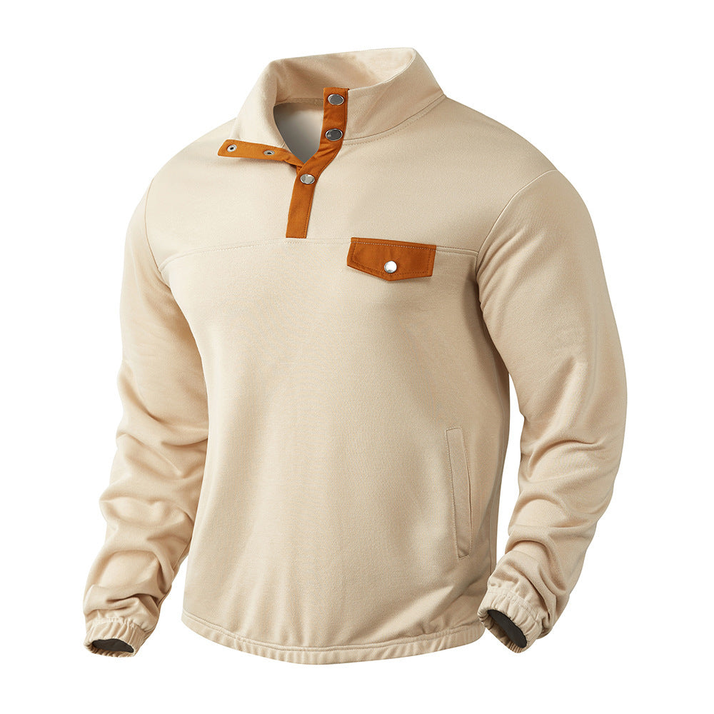 Herren Pullover mit praktischer Knopfleiste und Brusttasche Heidi-Mode