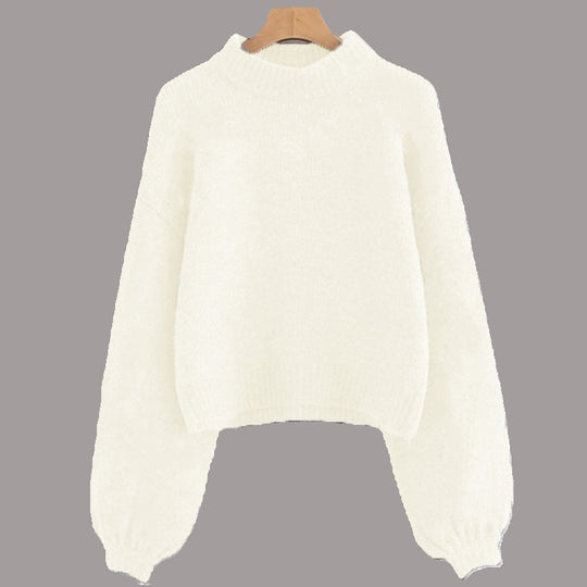 Damen Pullover mit schimmernden Perlendetails und voluminösen Ärmeln Heidi-Mode