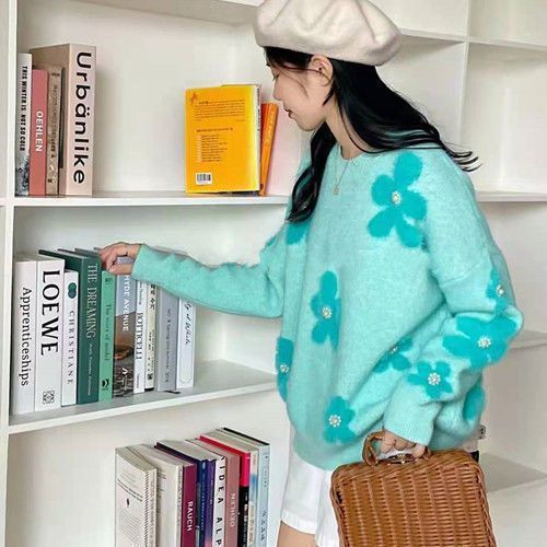 Damen Weicher Strickpullover mit strukturiertem Applikationsdesign Heidi-Mode