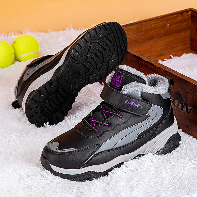 Damen Warm gefütterte Winterstiefel mit rutschfester Sohle und verstellbarem Klettverschluss Heidi-Mode