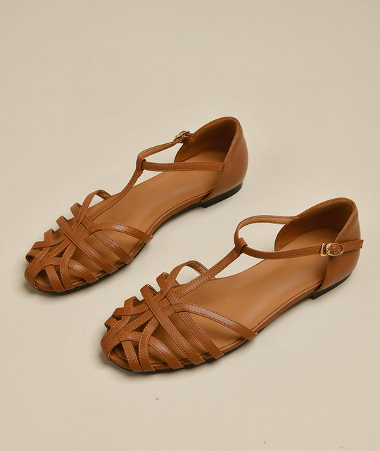 Damen elegante Flachsandalen mit verstellbarem Riemen und modischem Schnitt Heidi-Mode