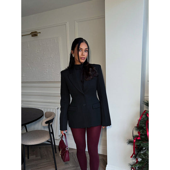 Damen elegante Blazerjacke im Oversized-Schnitt mit schickem Revers Heidi-Mode