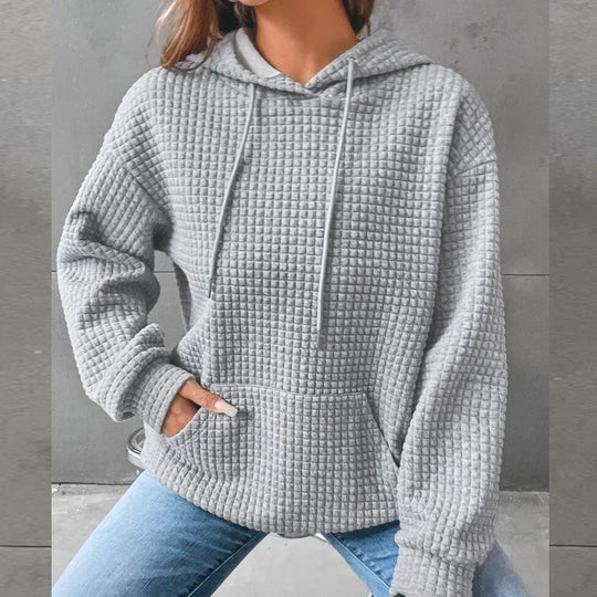 Damen Kapuzensweatshirt mit strukturiertem Design Heidi-Mode