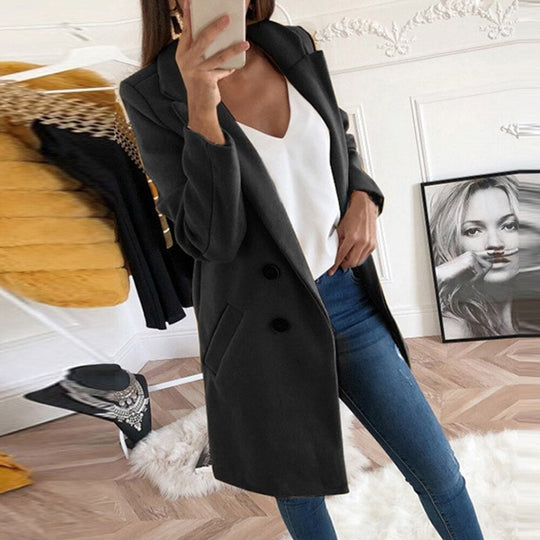Heidi-Mode | Lange Doppelreiherjacke mit Taschen