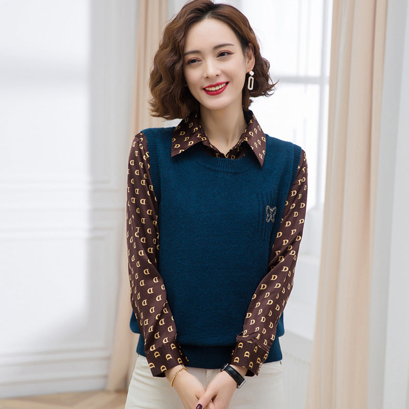 Damen Modische Strickweste mit dekorativem Schmetterlings-Motiv Heidi-Mode