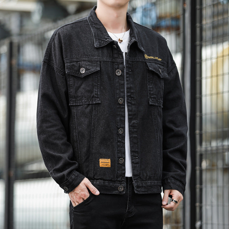 Herren Denimjacke im lässigen Stil mit funktionalen Pattentaschen und robustem Design Heidi-Mode