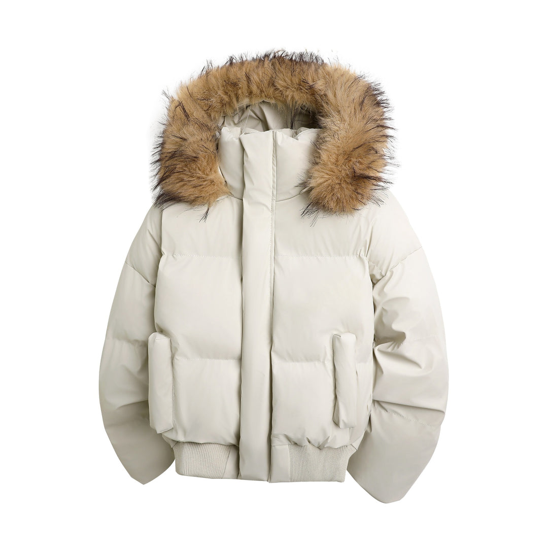 Damen modische Steppjacke mit kuscheligem Kunstfellbesatz und praktischen Taschen Heidi-Mode