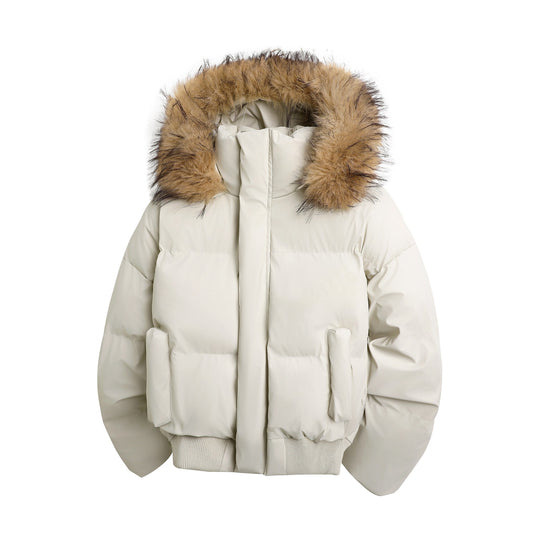 Damen modische Steppjacke mit kuscheligem Kunstfellbesatz und praktischen Taschen Heidi-Mode