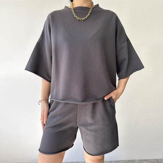 Damen Bequemes Loungewear-Set aus hochwertigem Sweatstoff mit lockerem Schnitt Heidi-Mode