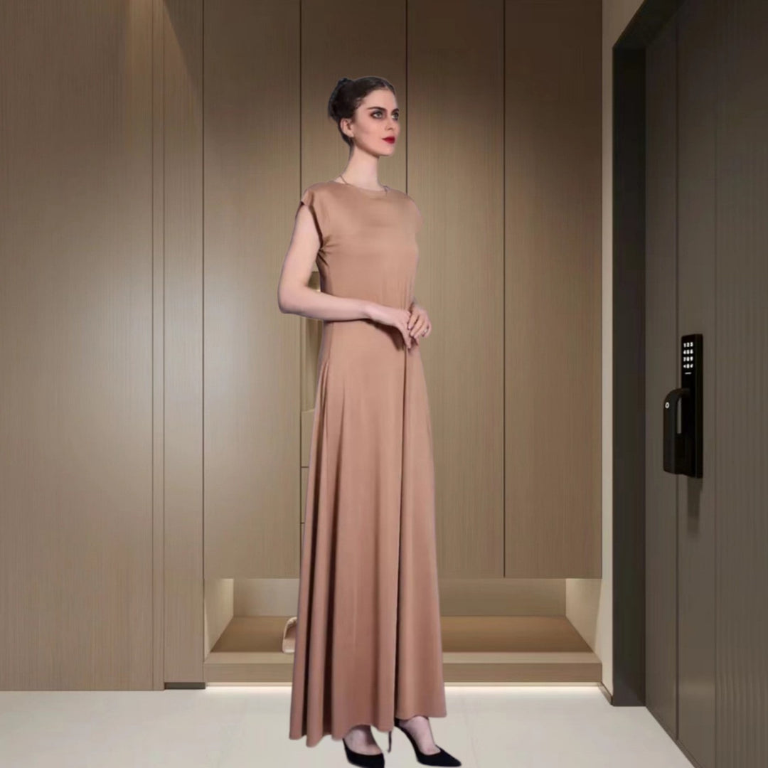 Damen Maxikleid mit minimalistischem Design und elegantem Schnitt Heidi-Mode
