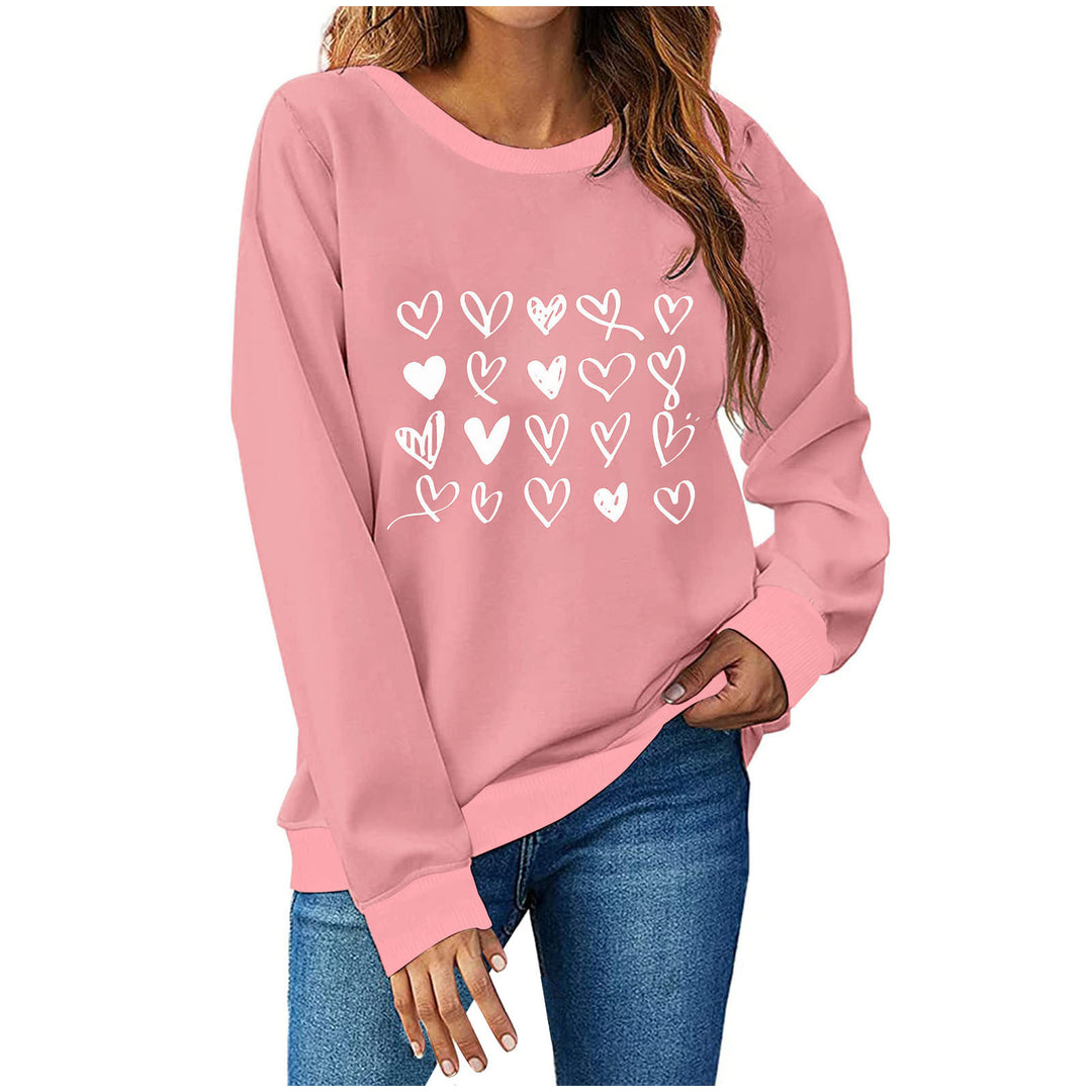 Damen Sweatshirt mit kreativem Herzdesign Heidi-Mode