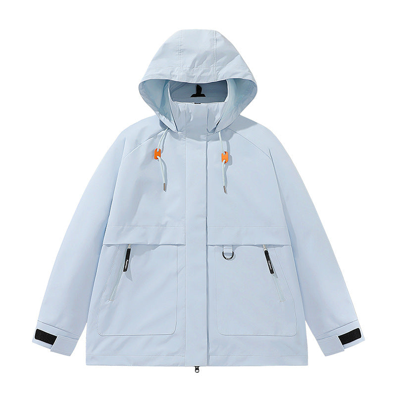 Herren funktionale Freizeitjacke mit verstellbarem Kapuzenkragen und großen Taschen Heidi-Mode